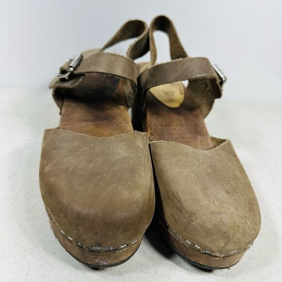 Lotta From Stockholm Women’s 40 Highwood Heels Mary Jane Clogs Brown - Picture 3 of 7